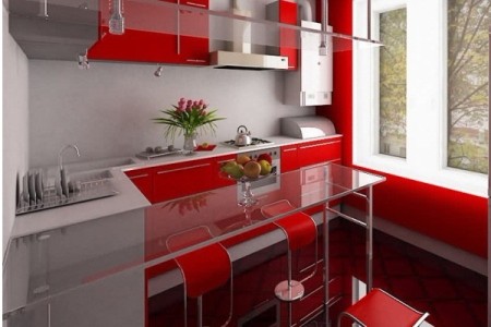 ครัวไฮเทคแดง