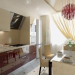 Dapur bersaliran dengan ruang makan