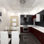 alat dengar gelap dengan countertop putih