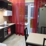 Langit Burgundy di bahagian dalam dapur