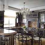 Dapur klasik dengan perabot kayu