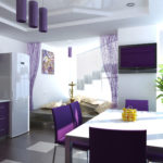 Warna Violet dalam reka bentuk dapur