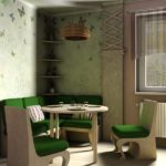 Μαλακή γωνιά με στρογγυλό τραπέζι