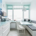 Μαλακό πάγκο σε μια στενή κουζίνα