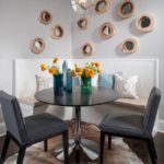 Στρογγυλή τράπεζα σε μεταλλικό πόδι