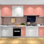 ครัวเชิงเส้นพร้อมตู้เย็นขนาดใหญ่