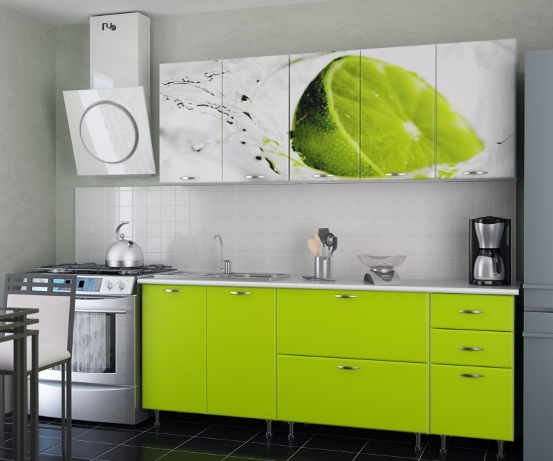 Cephelerde fotoğraf baskısı ile doğrusal mutfak