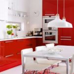 การตกแต่งภายในห้องครัวสีแดง