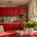 ชุดครัว Frosted พร้อมผ้ากันเปื้อนกระจกพิมพ์และผ้าม่านออสเตรียเป็นกลาง