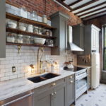 Vintage mixer over the kitchen sink