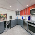 Acute angle kitchen interior