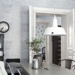 White lamp over the dining table