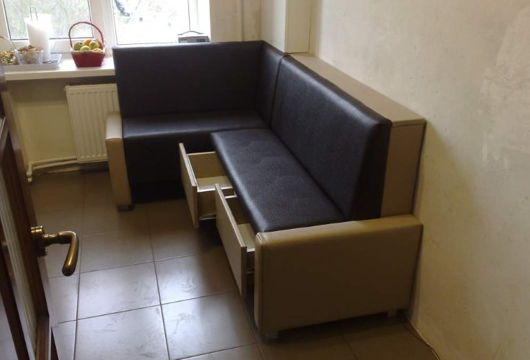 Canapé d'angle avec tiroirs