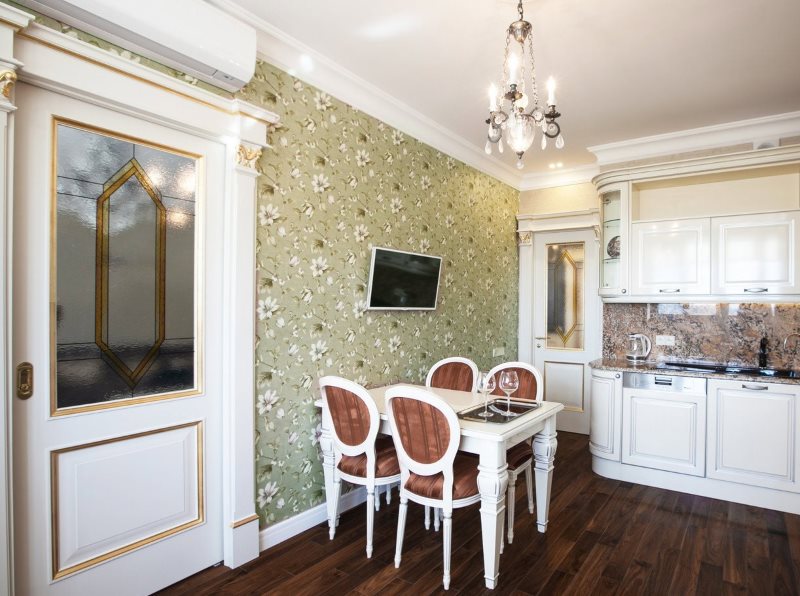 Mutfak iç açık yeşil duvar kağıdı