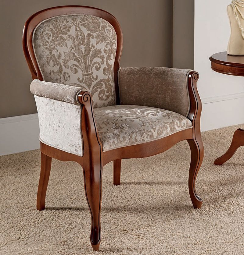 Padded kitchen chair with comfortable armrests