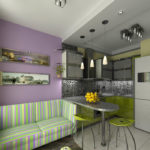 Καναπές κουζίνας με ριγέ