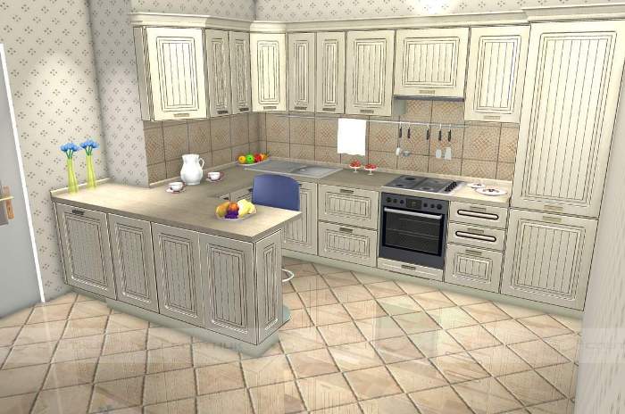 П-образно оформление на кухнята