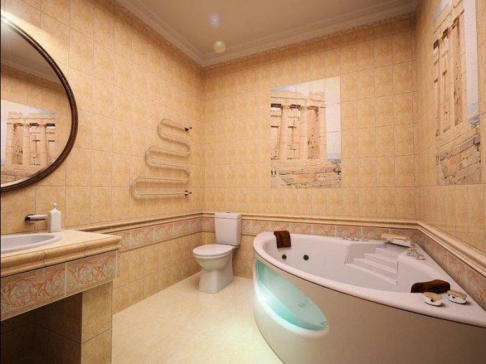 L'intérieur d'une petite salle de bain.