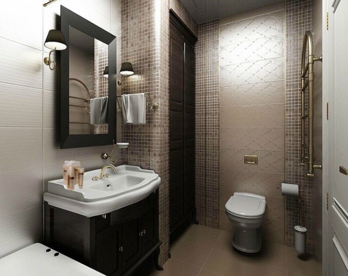 Salle de bain avec WC.