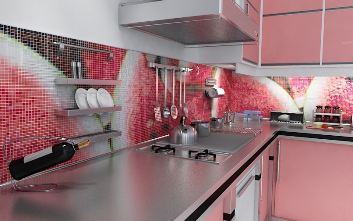 Mosaic apron design.