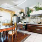 Reka bentuk dapur dengan lantai gabungan