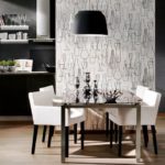 Wallpaper with a gray pattern on a white background