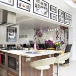 Photo frames in the interior of the kitchen