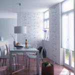 Kitchen design in pastel colors.