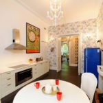 Linear kitchen without hanging cabinets