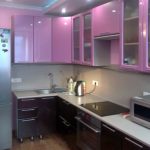 Lilac overhead cabinets