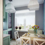 Design of small-sized rustic style kitchen