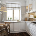 Corner kitchen with sink near the window