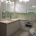 Mirror in the interior of a small kitchen