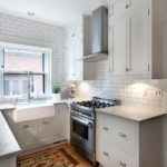 Brick tiles in the interior of the kitchen