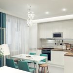 Φωτεινή κουζίνα σε μοντέρνο στιλ