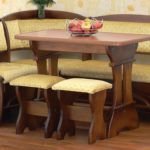 Apples on the dining table of the kitchen corner