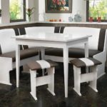 Soft corner with striped upholstery