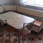 Inexpensive kitchen corner with laminated finishes