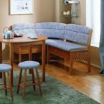 Blue curtain on the kitchen window