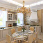 Classic kitchen design with expensive furniture