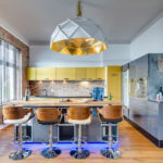 Huge lamp above the bar