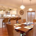 Furniture from natural materials in the kitchen of a private house