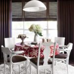 White chairs with brown seat