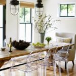 Transparent plastic chairs in the kitchen