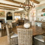 Wicker furniture in the interior of the kitchen