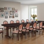 Large dining table in the spacious kitchen