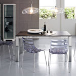 Plastic chairs on ceramic floor