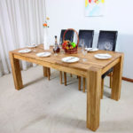 White plates on a wooden countertop