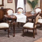 White upholstery in kitchen chairs