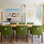Green upholstered chairs